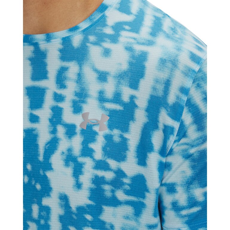 Męska koszulka do biegania Under Armour UA Launch Printed SS - niebieska