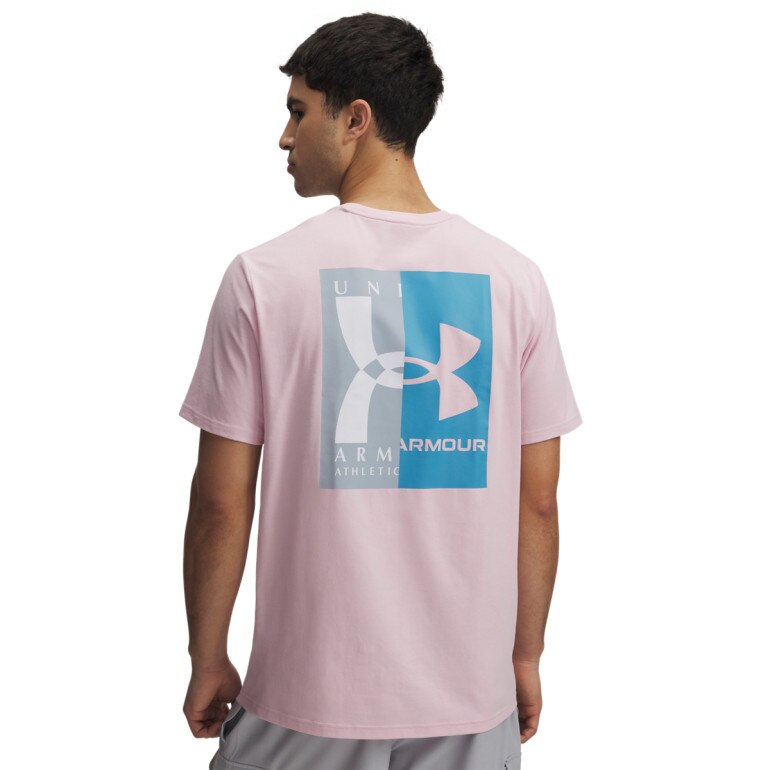 Męski t-shirt z nadrukiem Under Armour UA Evol Logo - różowy