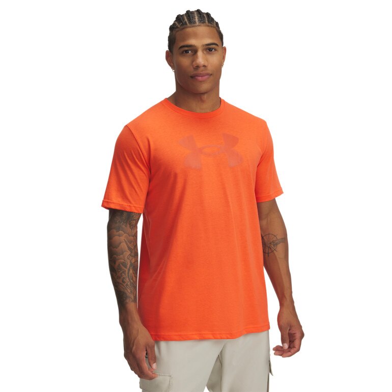 Męski t-shirt z nadrukiem Under Armour UA Reflective Big Logo - pomarańczowy