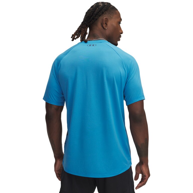 Męska koszulka treningowa Under Armour UA M Tech Fade SS - niebieska