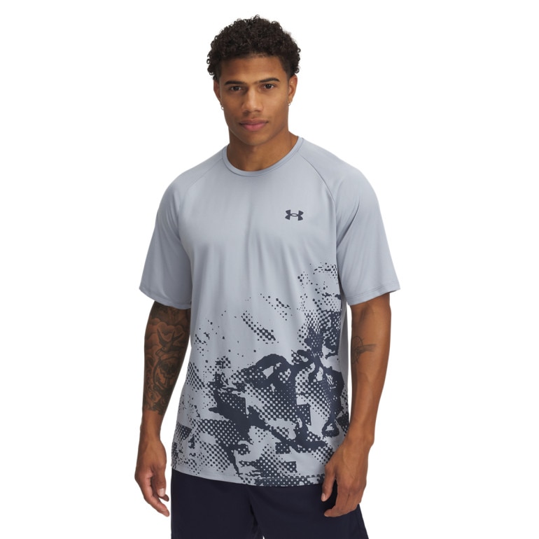 Męska koszulka treningowa Under Armour UA M Tech Fade SS - szara