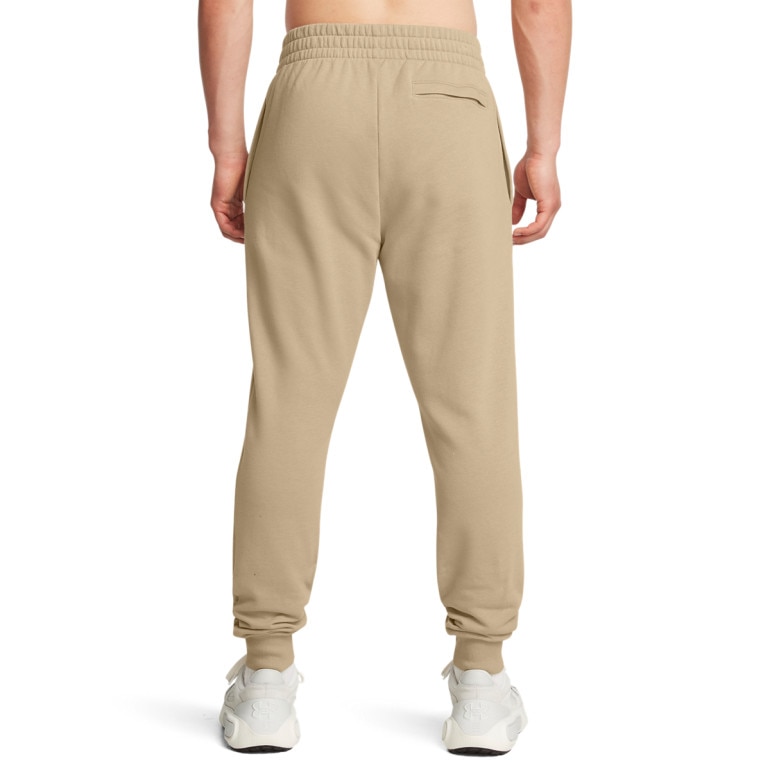 Męskie spodnie dresowe Under Armour UA Rival Fleece Joggers - beżowe
