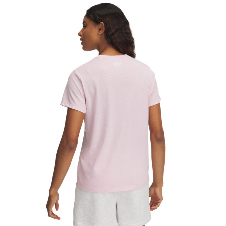 Damski t-shirt z nadrukiem Under Armour UA Rival Outline SS - różowy