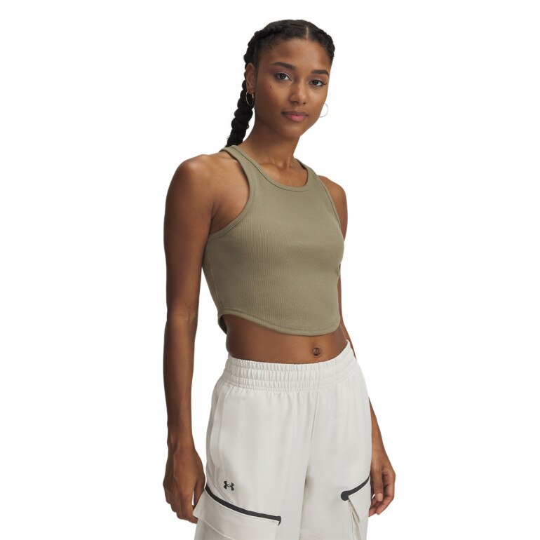 Damski top basic Under Armour UA Rival Rib Tank - brązowy