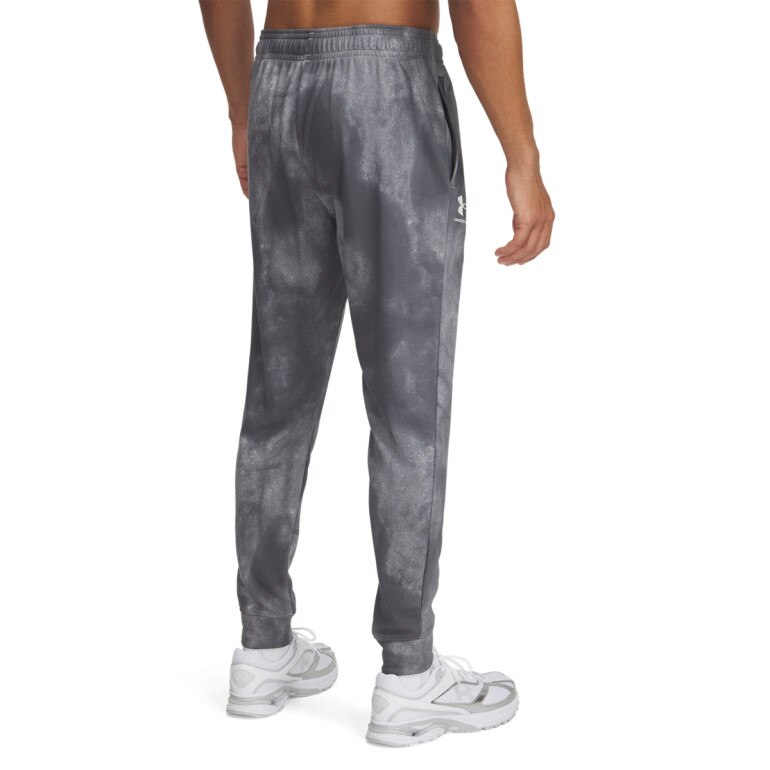 Męskie spodnie dresowe UA Rival Terry AOP Jogger Q1 - szare