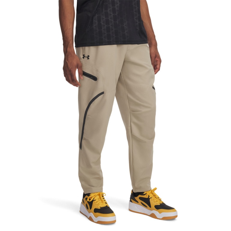 Męskie spodnie treningowe cargo UA Unstoppable Cargo Pant - beżowe