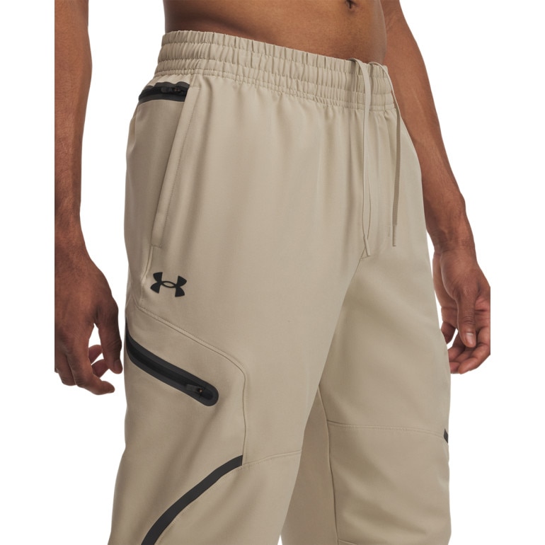 Męskie spodnie treningowe cargo UA Unstoppable Cargo Pant - beżowe