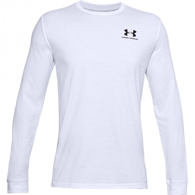 Męski longsleeve treningowy Under Armour  Sportstyle Left Chest Ls - biały