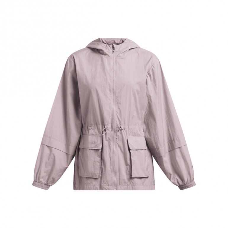 Damska kurtka treningowa Under Armour Crinkle Woven Jacket - beżowa