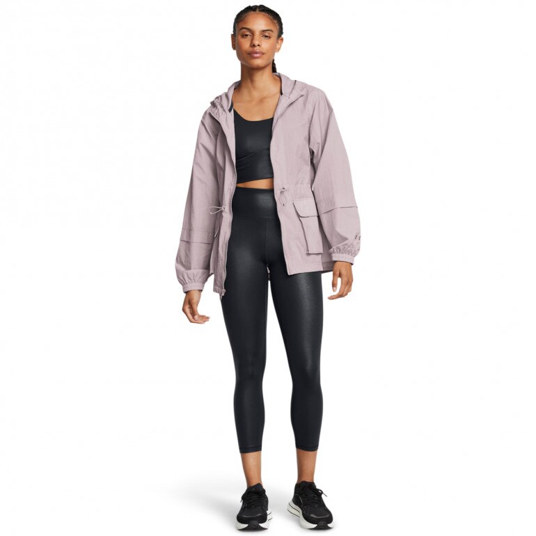 Damska kurtka treningowa Under Armour Crinkle Woven Jacket - beżowa