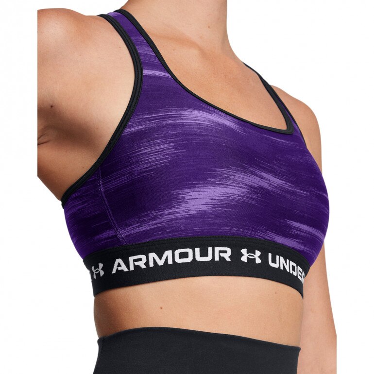 Biustonosz treningowy Under Armour Crossback Mid Print - fioletowy