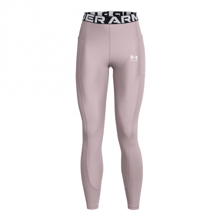 Damskie legginsy treningowe Under Armour Heatgear Rib Legging - beżowe