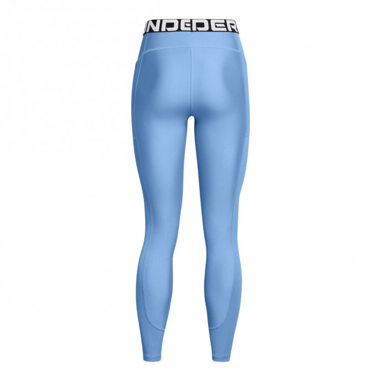 Damskie legginsy treningowe Under Armour Heatgear Rib Legging - niebieskie