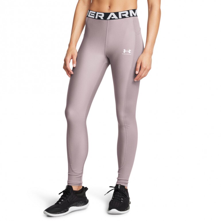 Damskie legginsy treningowe Under Armour Heatgear Rib Legging - beżowe