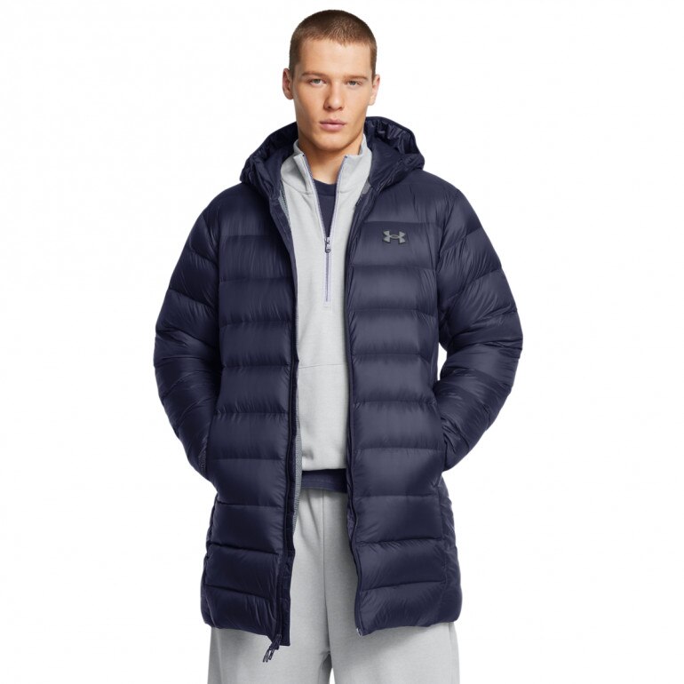 Męska kurtka parka z puchem naturalnym Under Armour Legend Down - granatowa