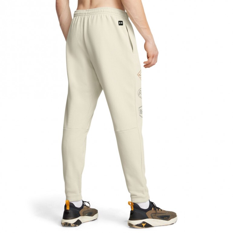 Męskie spodnie treningowe Under Armour Project Rock Hwt Pant Tools - beżowe
