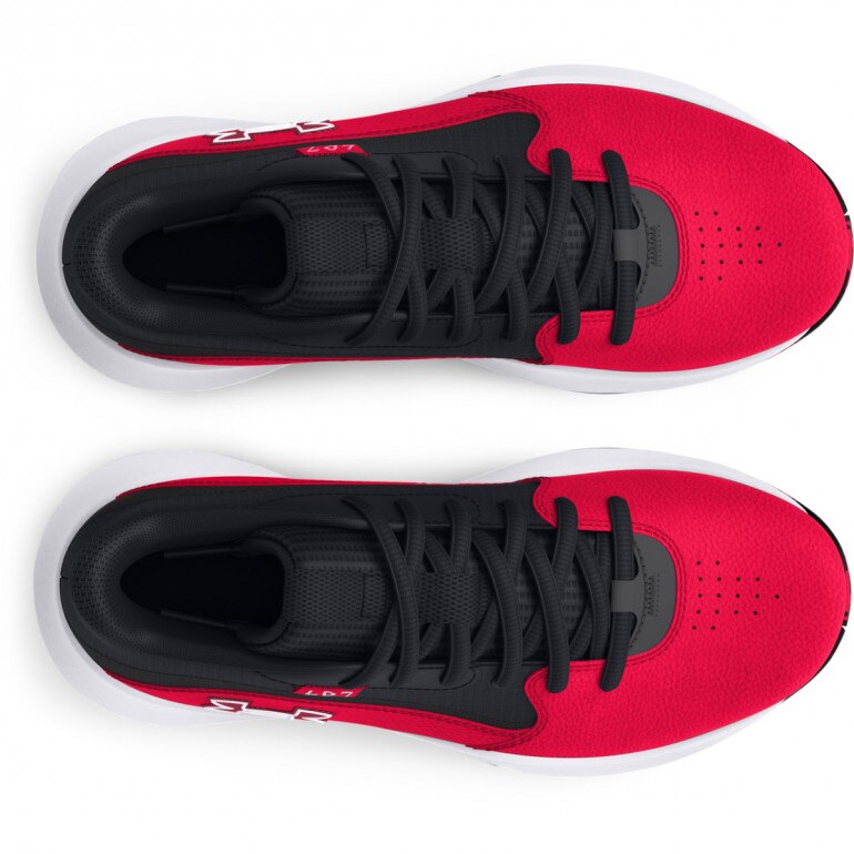 Dziecięce buty do koszykówki Under Armour UA Gs Lockdown 7 - czerwone 