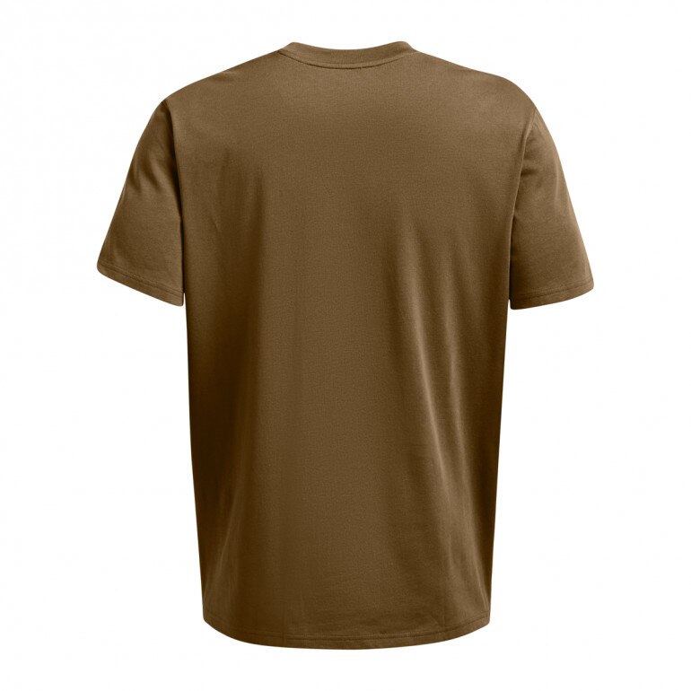 Męski t-shirt z nadrukiem Under Armour UA Hw Lc Patch SS - brązowy