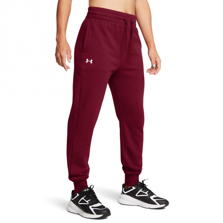 Damskie spodnie dresowe Under Armour UA Rival Fleece Jogger - czerwone