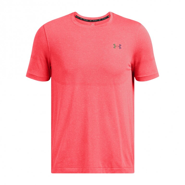 Męska koszulka treningowa Under Armour UA Rush Seamless Legacy SS - czerwona