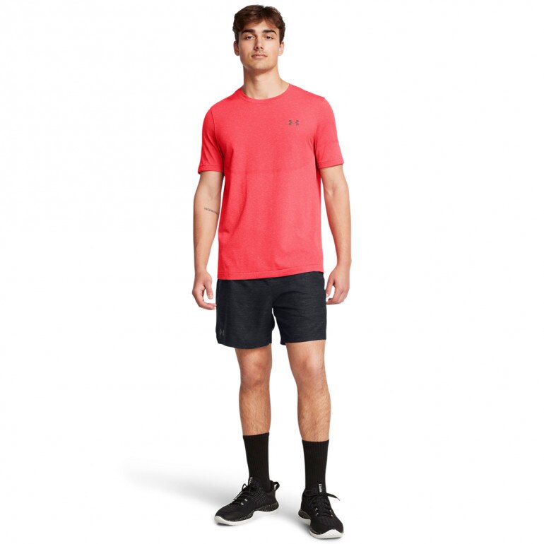Męska koszulka treningowa Under Armour UA Rush Seamless Legacy SS - czerwona
