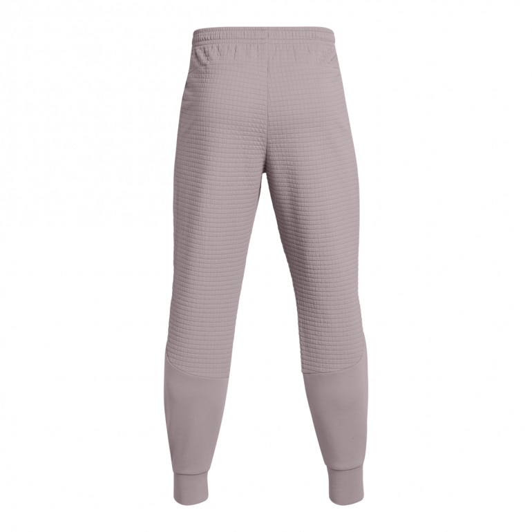 Męskie spodnie dresowe joggery Under Armour UA Unstoppable Fleece Grid - beżowe