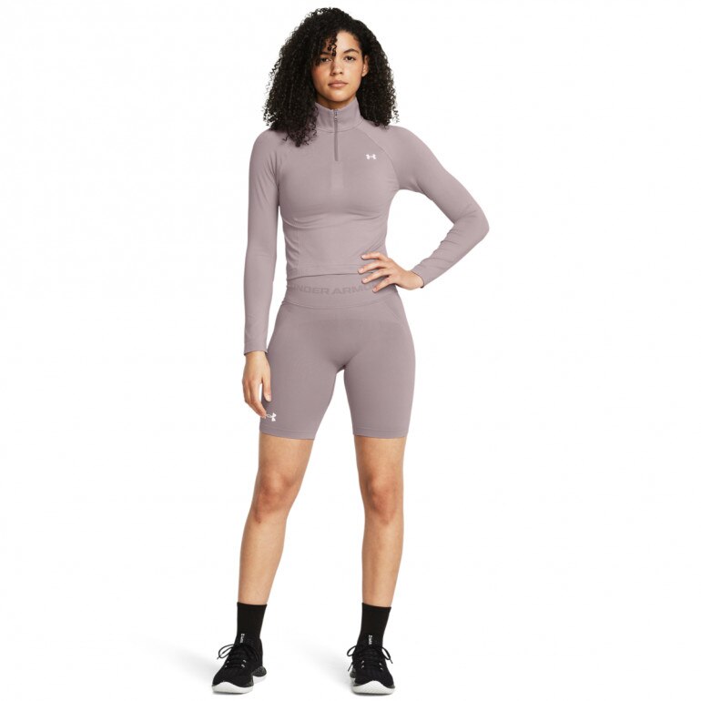 Damskie spodenki treningowe Under Armour UA Vanish Seamless Short - beżowe