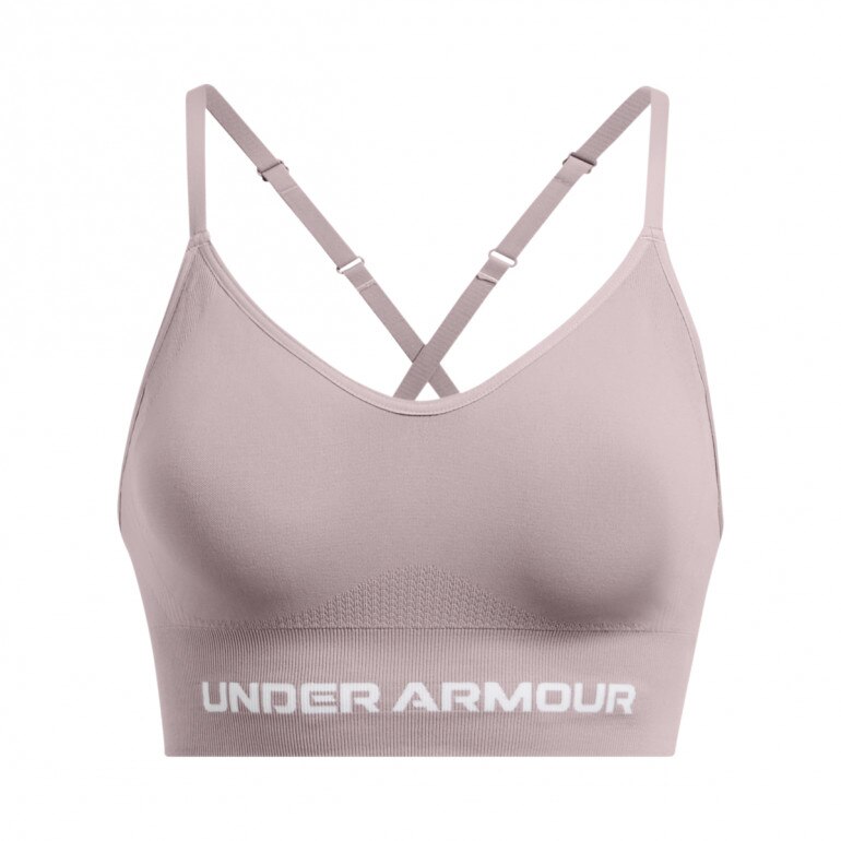 Damski biustonosz treningowy Under Armour Vanish Seamless Low Bra - beżowy