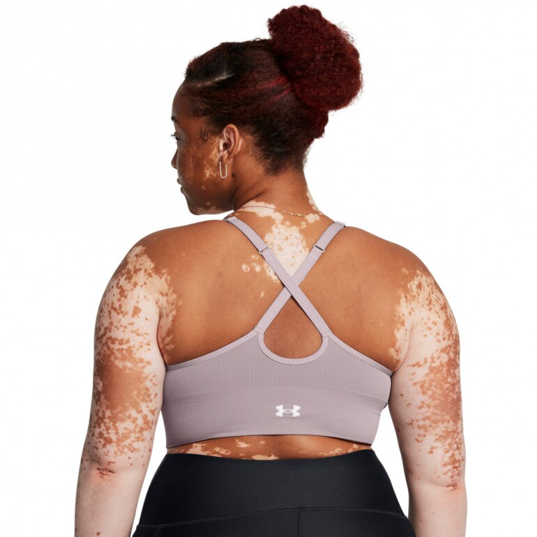 Damski biustonosz treningowy Under Armour Vanish Seamless Low Bra - beżowy