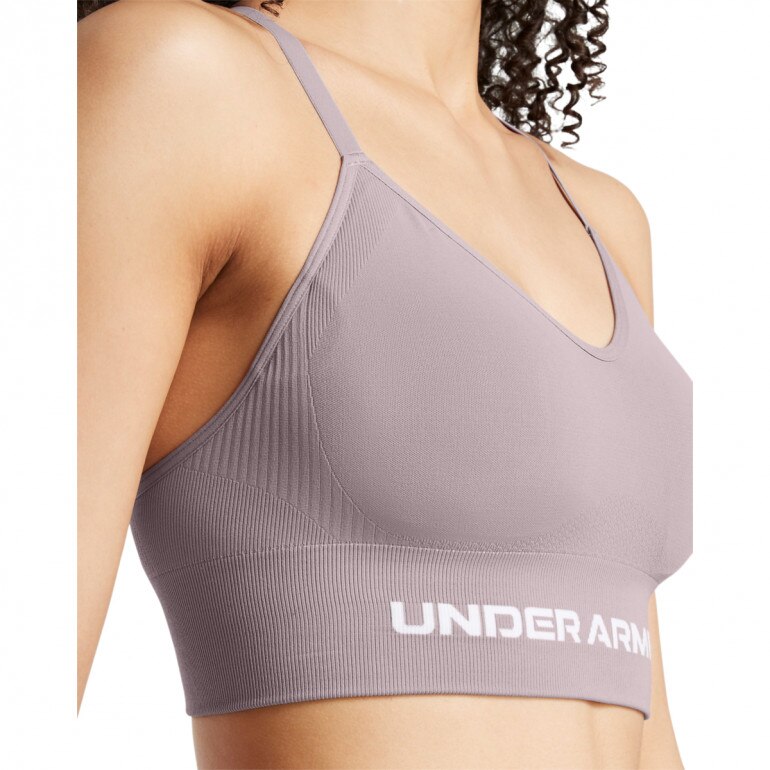 Damski biustonosz treningowy Under Armour Vanish Seamless Low Bra - beżowy