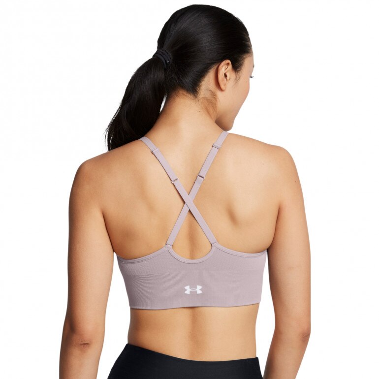 Damski biustonosz treningowy Under Armour Vanish Seamless Low Bra - beżowy