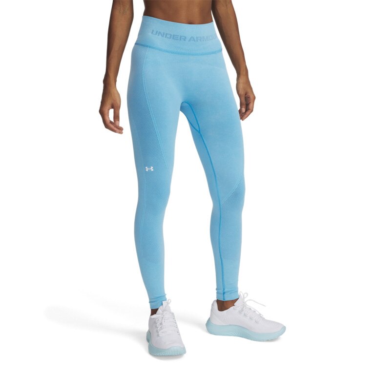 Damskie legginsy treningowe Under Armour Vanish Seamless Washed Leg - niebieskie
