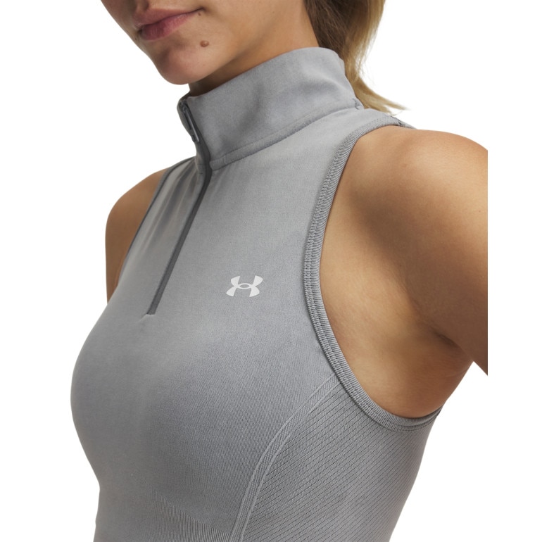 Damski top treningowy Under Armour Vanish Seamless Washed SL Zp - szary
