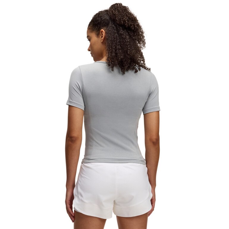 Damska koszulka treningowa Under Armour Vanish Seamless Washed SS - szara