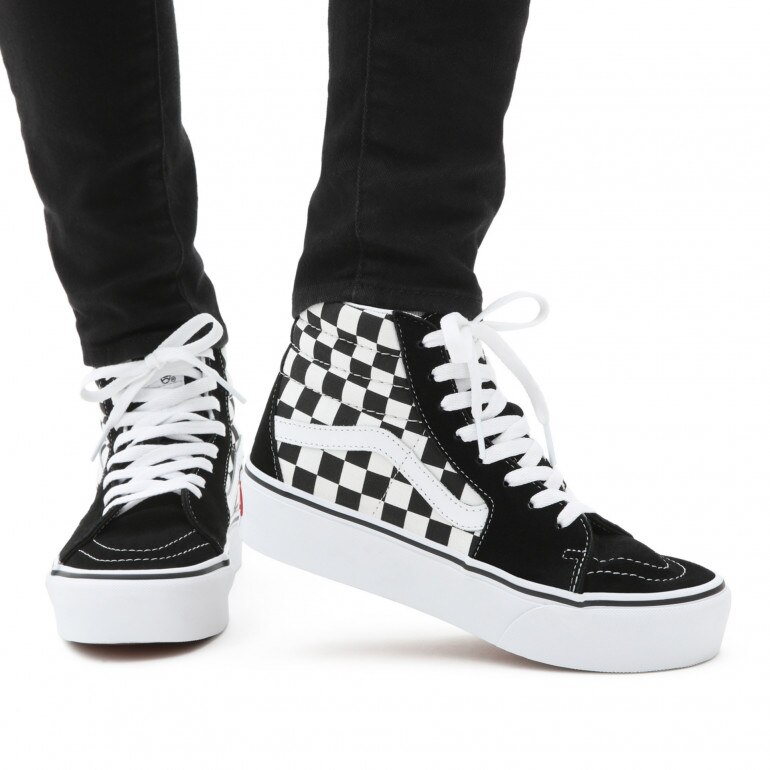 Damskie buty VANS UA SK8-Hi Platform 2.0 - czarno-białe